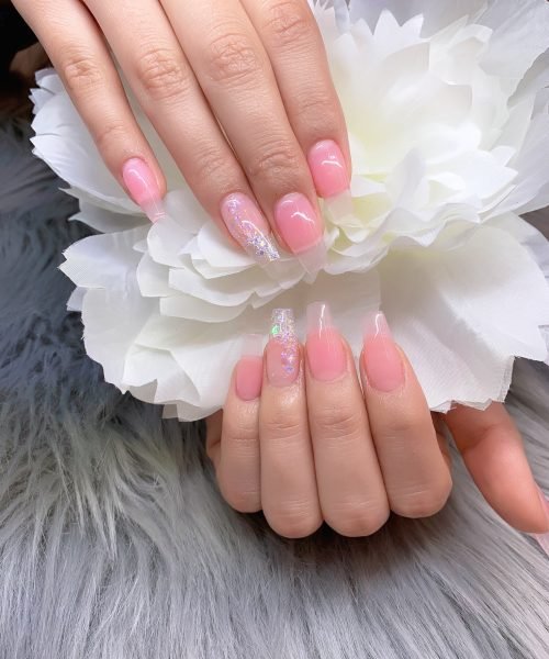 coffin shaped nails design style